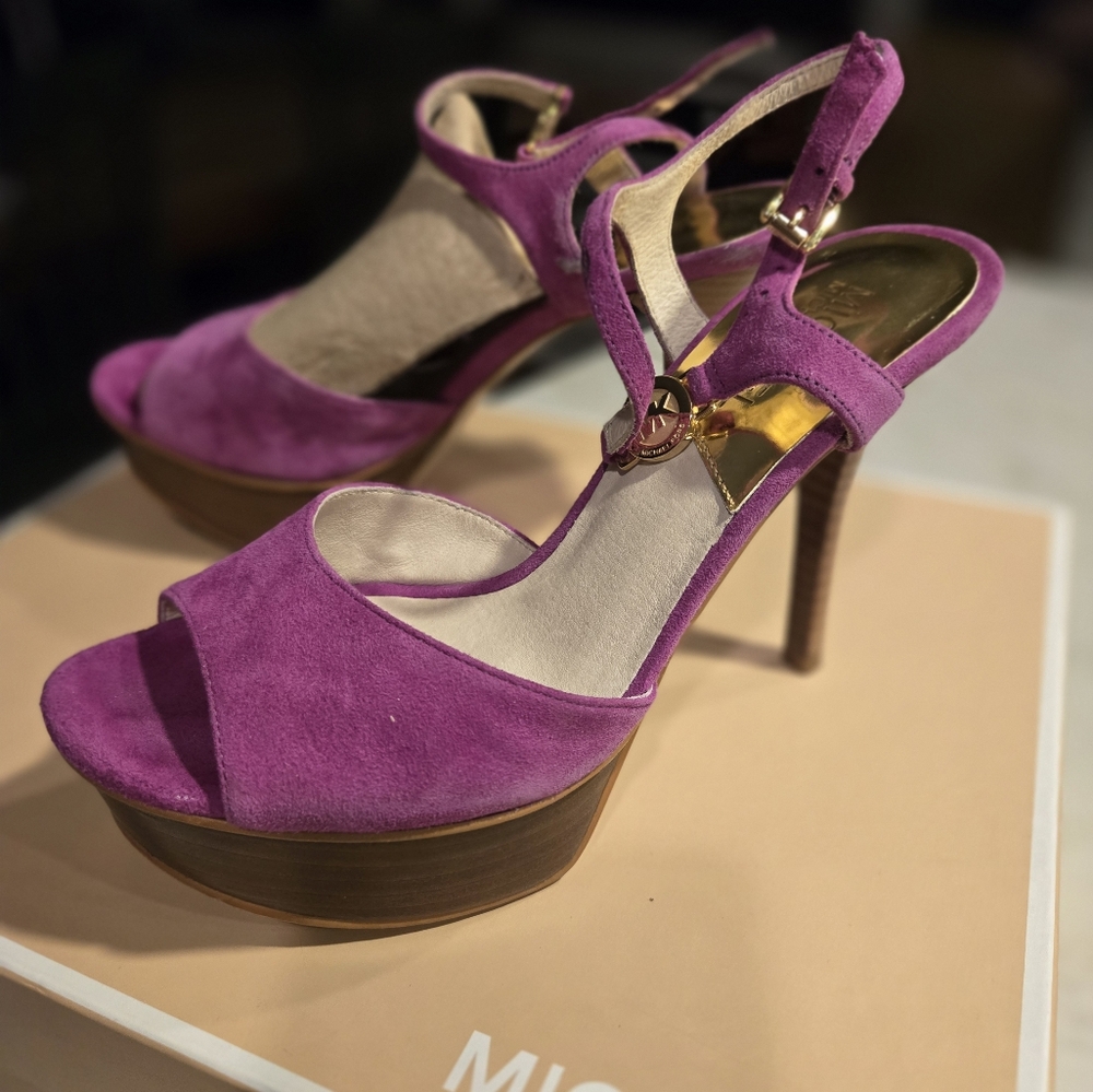 Michael Kors Suede Platform Sandals